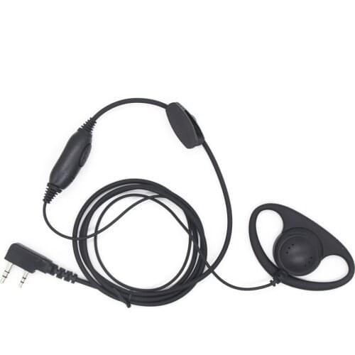 2Pin 3.5mm D-Shape PTT Earpiece Earphone for Kenwood Soft Rubber Earpiece Headset for Kenwood Puxing Wouxun Baofeng K Plug Radio