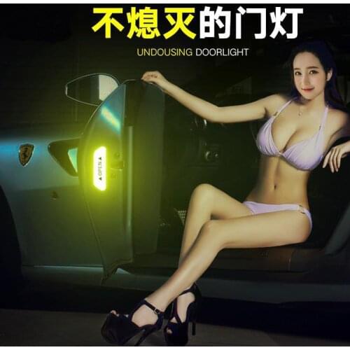 4Pcs/Set Car Open Reflectante Tape Warning Mark Reflective Open Notice Bicycle Accessories Exterior Door Car Reflective Sticker