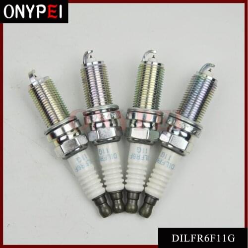 4pcs/lot Iridium Spark Plug 12290-RBJ-003 DILFR6F11G For 2010 2011 Honda Insight 1.3 12290RBJ003 DILFR6F-11G
