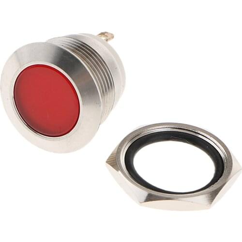 8mm Red 12V LED Metal Warning Indicator Flashing Light Blinker Easy Installation