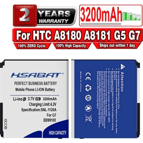 HSABAT All New 3200mAh BB99100 Battery Use for HTC A8180/A8181/G5/G7/T8188/T9188/NEXUS ONE/HTC Desire/HTC Bravo Phone Battery
