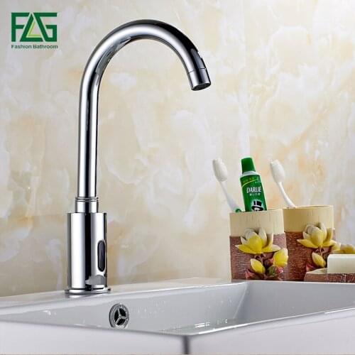 FLG Bathroom Automatic Touch Free Hot & Cold Sensor Faucets water saving Inductive electric Water Tap mixer power