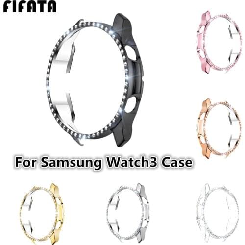 FIFATA Watch Case For Samsung Galaxy Watch 3 41mm 45mm Protector Cover Bumper Shell Plating Protective Frame For Samsung Watch3