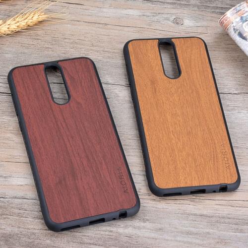Case for Huawei Mate 10 Lite funda wood pattern leather skin with soft silicone phone cover for Huawei Mate 10 Lite case coque