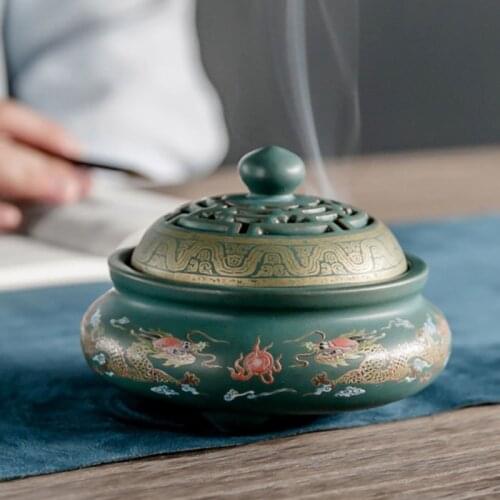 ERMAKOVA 4 Styles Ceramic Incense Burners Porcelain Censer Buddhism Stick Incense Holder Home Teahouse Desktop Deocoration
