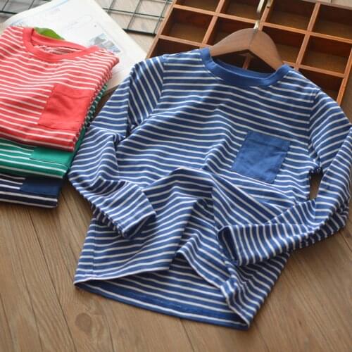 Long Sleeve Boys T shirt 2020 New Striped Children T shirt for Boys Vintage Casual Teenage Boys Tops DT161