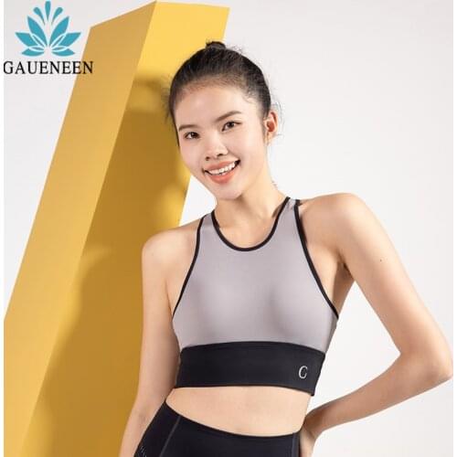 GAUENEEN Professional Fitness Tank Top Women Push Up Yoga Bra Quick Dry Mesh Hollow Out Sports Bra Running Gym Workout Tank Top