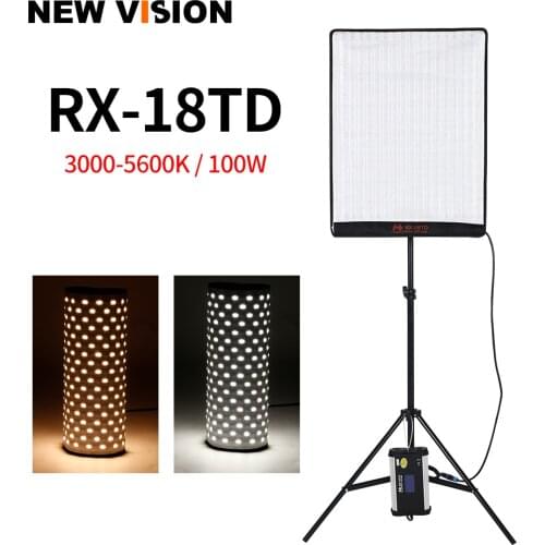 Falcon Eyes RX-18TD 100W 504pcs Flexible LED Video Light Rollable Cloth Lamp with LCD Touch Screen Controller + X-shape Support