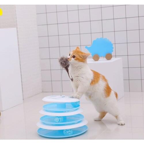 HOOPET Cat Toys Puzzle Funny Cat Turbtable Interactive Cat Track Toys Pet Toy