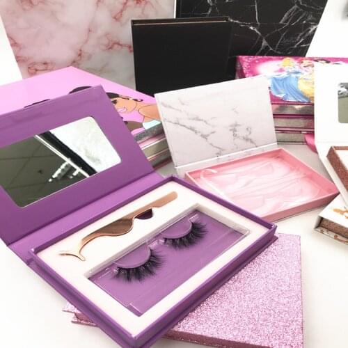 Print logo three girls eyelash box wholesale packaging box lash boxes package custom logo faux cils 25mm mink lashes empty