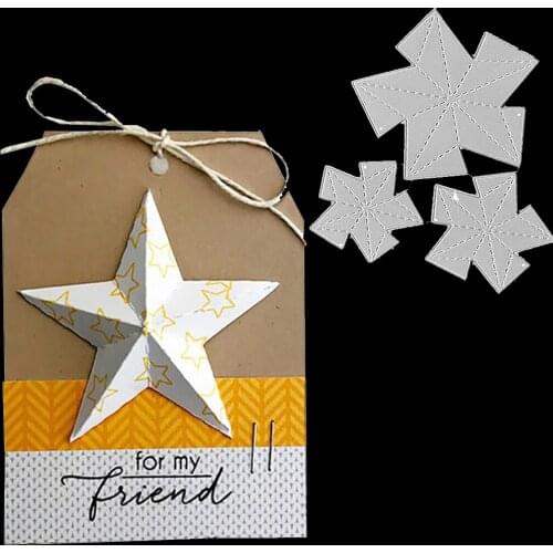 3D Craft Metal Cutting Dies Cut Die Mold Folding Stars Scrapbook Paper Card Decorative Knife Mould Embossing Punch Stencils Dies