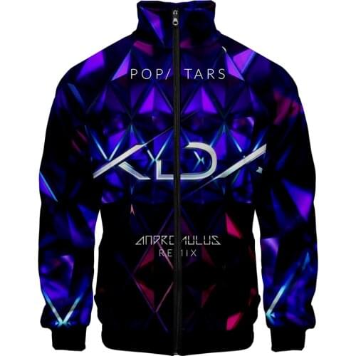 2020 New Arrival Harajuku Stand Collar Jacket Japanese Game Song Kda The Baddest 3D Casual Kpop Zipper Women/men Clothes