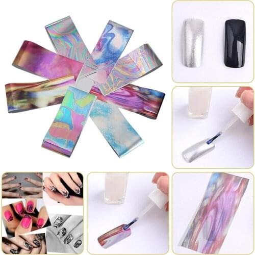 12pcs/set Starry Sky Shell Paper Transfer Print Gradual Ripple Nail Pasters