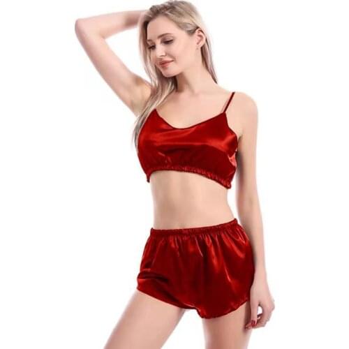 Sexy Strap Top&Shorts Pajamas Sets 2PCS V-Neck Rayon Pyjamas Sleepwear Vest Nightwear Plus Size 3XL Summer Lingerie Home Wear