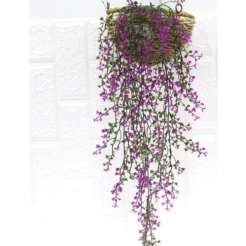 Ivy Vine with Green Leaves Pink Flowers Home Wedding Veranda Wall Decoration Plastic Artificial Flowers