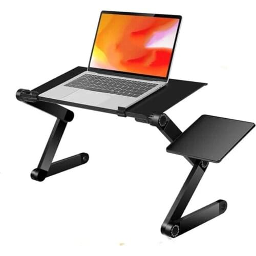 Adjustable Laptop Desk Stand Portable Aluminum Ergonomic Lapdesk For TV Bed Sofa PC Notebook Table Desk Stand With Mouse Pad