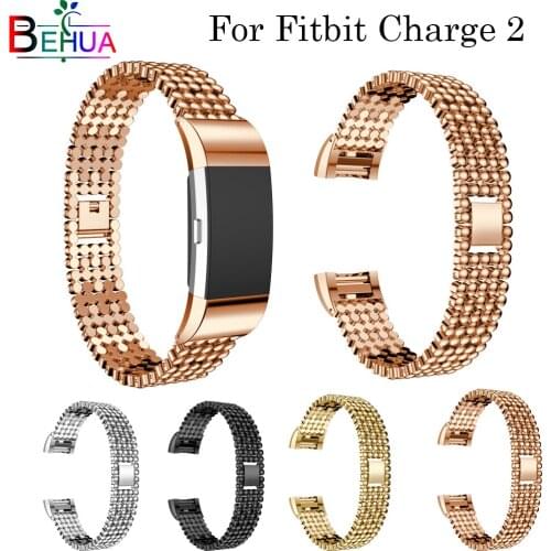 Top Quality fashion stainless steel watchband band For Fitbit Charge 2 Smart Watch Strap Bracelet Replacement Luxury accessories