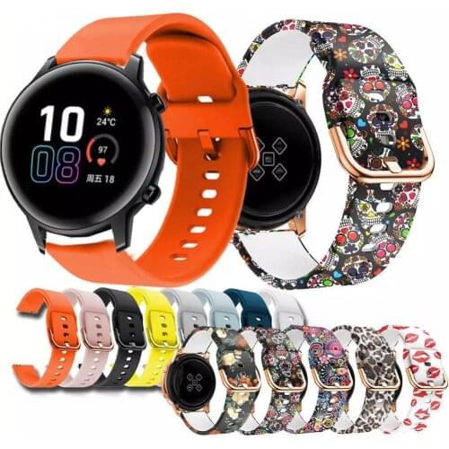 20mm Printing Silicone Watch band For Huawei Honor Magic Watch 2 42mm / For Garmin Venu / for Garmin Move 3 Bracelet Band strap