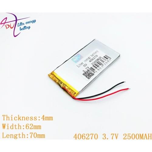 [SD] 406270 406070 3.7V 2500MAH Polymer lithium ion / Li-ion battery for TOY,POWER BANK,GPS,mp3,mp4,cell phone,speaker