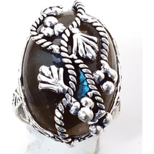 Labradorite Silver Overlay over Copper , Size: 7.75 , R5498