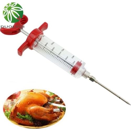 Duolvqi BBQ Meat Syringe Marinade Injector Poultry Chicken Flavor Syringe Cooking Sauce Injection Tool Kitchen Accessories