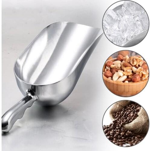Ice Scoop Aluminum Alloy Shovel for Ice Grain Coffee Beans Scoops Bar Ice Scraper Kitchen Storage Tool coffee spoon
