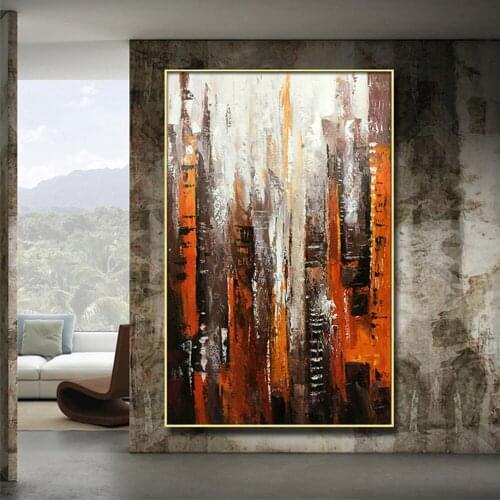 Modern Abstract Wall Art Oil Painting On Canvas Artwork Handmade City Landscape Oil Painting For Living Room Hotel Dcoration