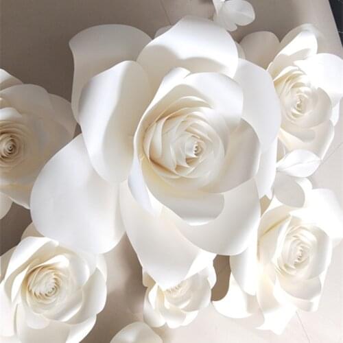 Wedding handmade white wedding window decoration three-dimensional paper flowers finished flowers large stage background