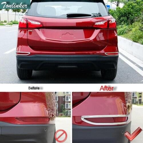Tonlinker Cover Case Stickers for Chevrolet Equinox 2017 Car Styling 2 PCS ABS mirror style rear fog light cover sticker