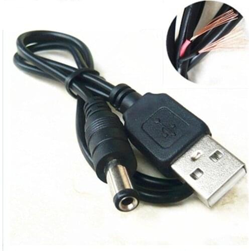 USB to DC5.5 *2.5 2.1 Charging Electronic Data Line Copper Core data cable for Router speakers LED lights Power Cord Cable 80cm