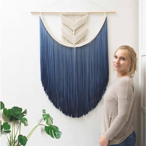 Bohemian hand-woven Cotton Thread Tapestry Wall Decoration Sofa Bedside Background Ornaments Home Hotel Decor(no wood sticks)
