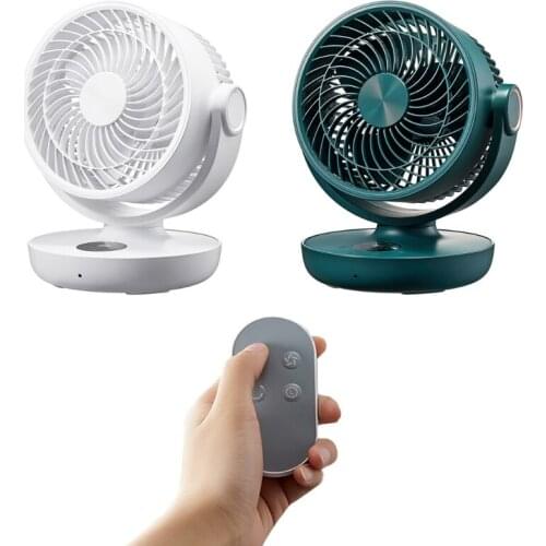 USB Desk Fan 10000mAh Battery Powered Fan Air Circulator Fan with Remote Control 4 Speeds Timing for Outdoor Room Office