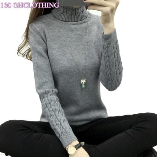 2019 spring Women Sweaters and Pullovers turtleneck Sweater Women twisted thickening slim pullover