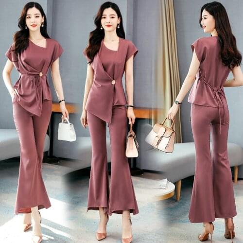 Flare pants suit women new summer Womens Sets two piece set top and pants 2 piece set women 2 piece outfits for women