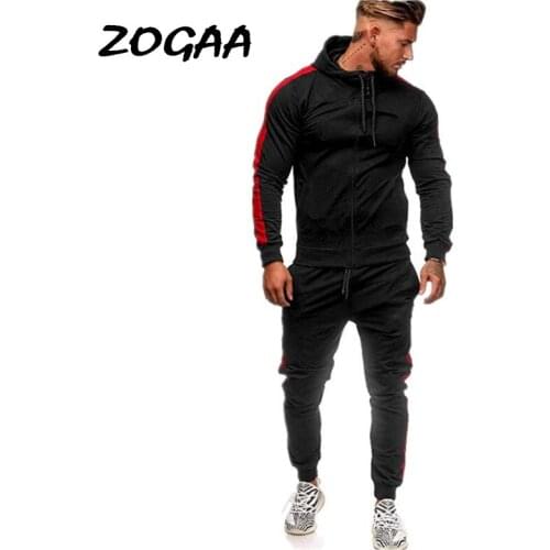 ZOGAA Sets Men Autumn Winter New Hot Sale Mens Cardigan Suits Hooded Patchwork Casual Trendy Tracksuits Outfits Large Size Chic