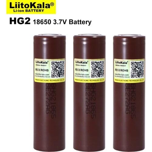 1-12PCS Liitokala New 18650 Battery HG2 3000mAh 3.6V Lithium Continuous Discharge 20A Dedicated Electronic Power Battery