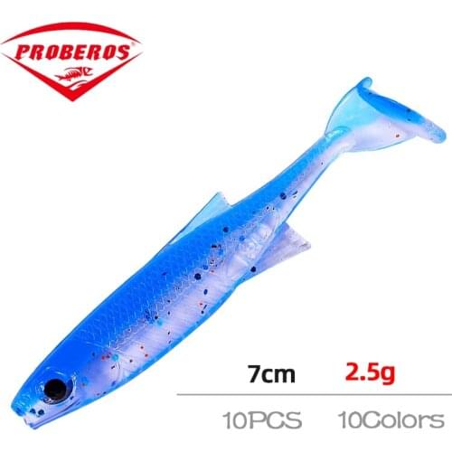 10pcs Worm Swimbaits Small fish bait 7cm 2.5g artificial soft bait wobbler fishing soft bait silicone Sha worm bait