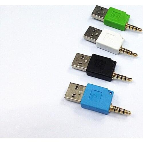 3.5mm to USB 2.0 Male Aux Auxiliary Adapter For Apple iPod sh-uffle 1st 2nd MP3