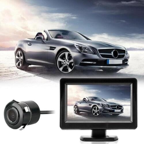 4.3" TFT LCD Digital Display Auto Car Monitor Screen with Rear View Rearview Camera Automobiles Reverse Back Up Cam 12V-24V