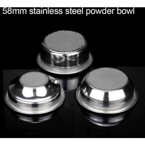58mm Stainless Steel Powder Bowl Filter Basket for Semi-automatic Coffee Machine Rust Resistant Coffee Machine Parts