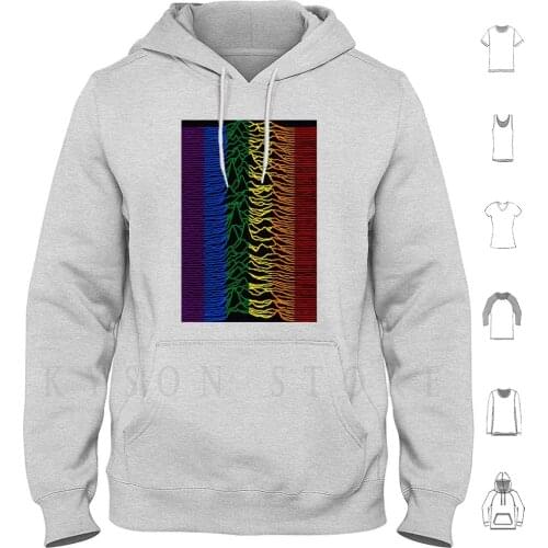 Unknown Pleasures Flag Hoodie Long Sleeve Unknown Pleasures Music Disk Album Cover Page Waves Flag Black Background