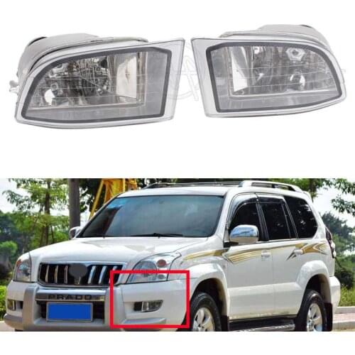 Car Front Bumper Left And Right Side Fog Light Fog Lamp DRL For Toyota PRADO 120 Series 2700 4000 LC120 2002-2008