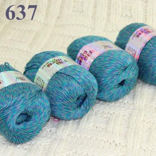 Free Shipping 4X50g balls High quality 100% pure cashmere luxury warm soft hand knitting yarn Blue Green Gray 233-637-4