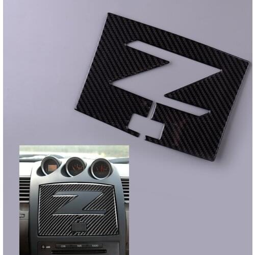 Center Front Carbon Fiber Navigation Box Cover Dash Trim Panel Bezel Fit For Nissan 350Z Z33 2003 2004 2005 2006 2007 2008 2009