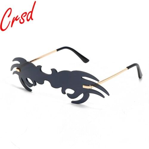 CRSD 2020 Fashion Luxury Crab Glasses Mens Oversized Punk Rimless Personality Sunglasses Ladies Retro Black Catwalk Sunglasses