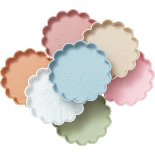 Baby Safe Silicone Dining Plate Cartoon Lion BPA Free Feeding Baby Tableware Childrens Dishes
