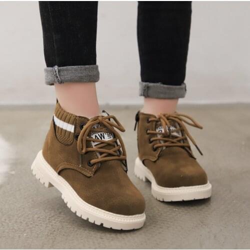 Kids Martin Boots Winter Fashion Children Snow Boots For Girls Boys Leather Cotton Shoes Casual Soft Children Baby Toddler Shoes