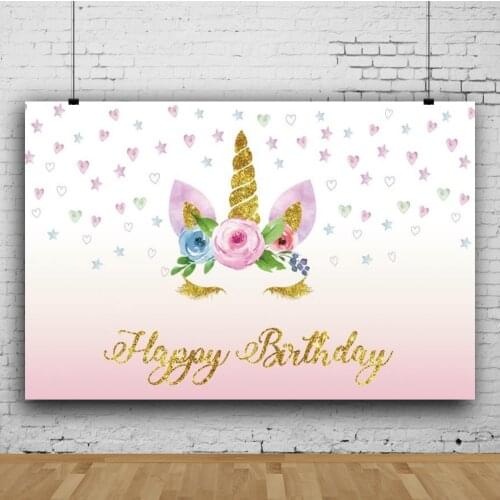 Fantasy Unicorn Glitter Children Background Decoration Photography Studio Kids Baby Shower Birthday Party Photo Backdrop Cloth