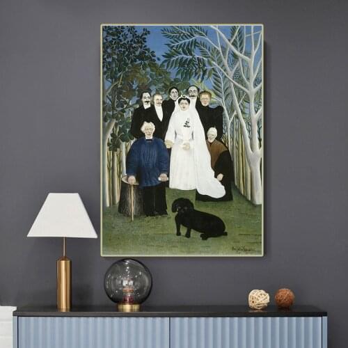 Holover Henri Rousseau"The Wedding Party"Canvas Oil Painting Picture Western Art Decor Poster Wall Aesthetic Home Decoration