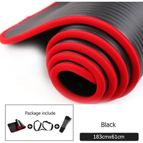 10MM Extra Thick 183cmX61cm High Quality Non-slip Yoga Mats For Fitness Tasteless Pilates Gym Exercise Pads with Bandages